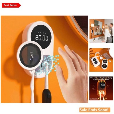 Wall-Mounted Toothbrush Sanitizer with Heated Drying & LED Display for Hygiene