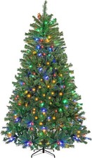 Artificial Green Christmas Tree Pre-lit Christmas Tree with Changing LED Lights