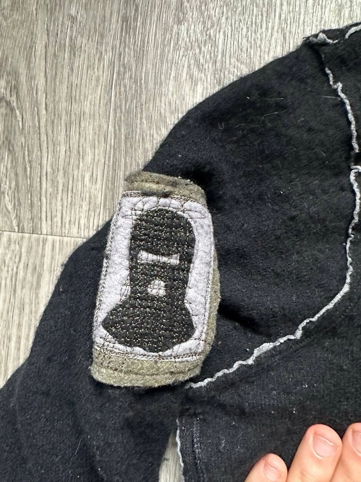 Diesel Wool Zip Jacket 1948 Scissors Patch Black Distressed Vintage XL L Vintage - Image 3 of 4