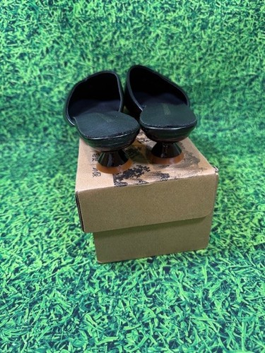 NEW-Mules donna tacco basso punta-BLK taglia 8 - Foto 6 di 8