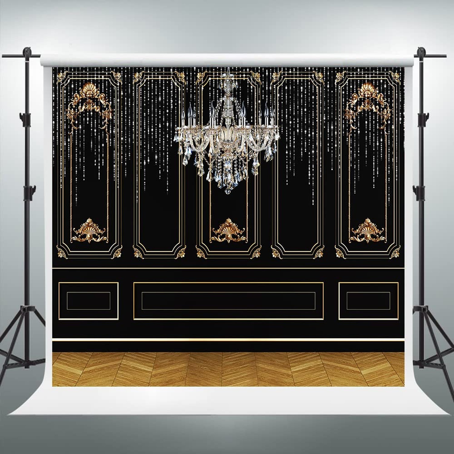 Roaring 20s Backdrop, Retro Great Gatsby Photography Backgrounds, 8x8ft