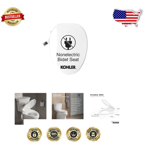 PureWash M300 manueller länglicher Bidet-WC-Sitz - Chromgriff, selbstreinigend