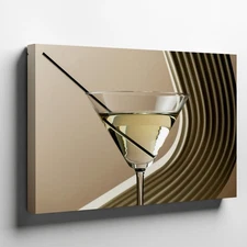 Sleek, Elegant Martini Glass Filled With A Translucent, Pale Liquid Wall Art