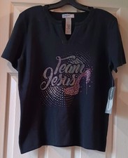 Designer Originals Rhinestone VNeck Shirt Wom...