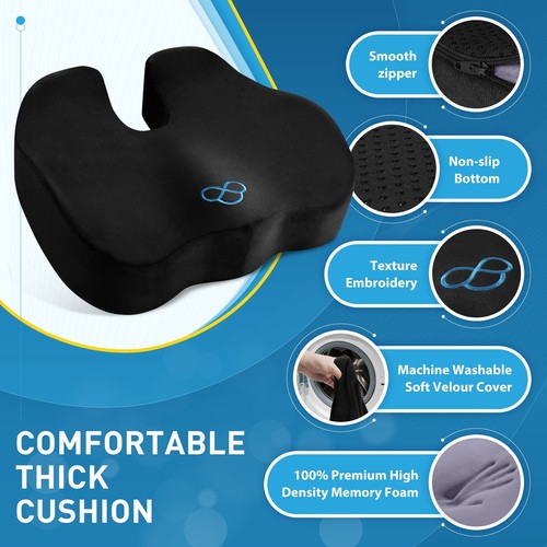 Seat Cushion,Thick Memory Foam Cushions for Office Chair, Car Seat, Airplane,... - 第 4/8 張圖片
