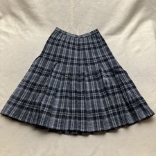 Vintage 70  s Pendleton Drummond Grey Tartan Skirt 24  Plaid Petite
