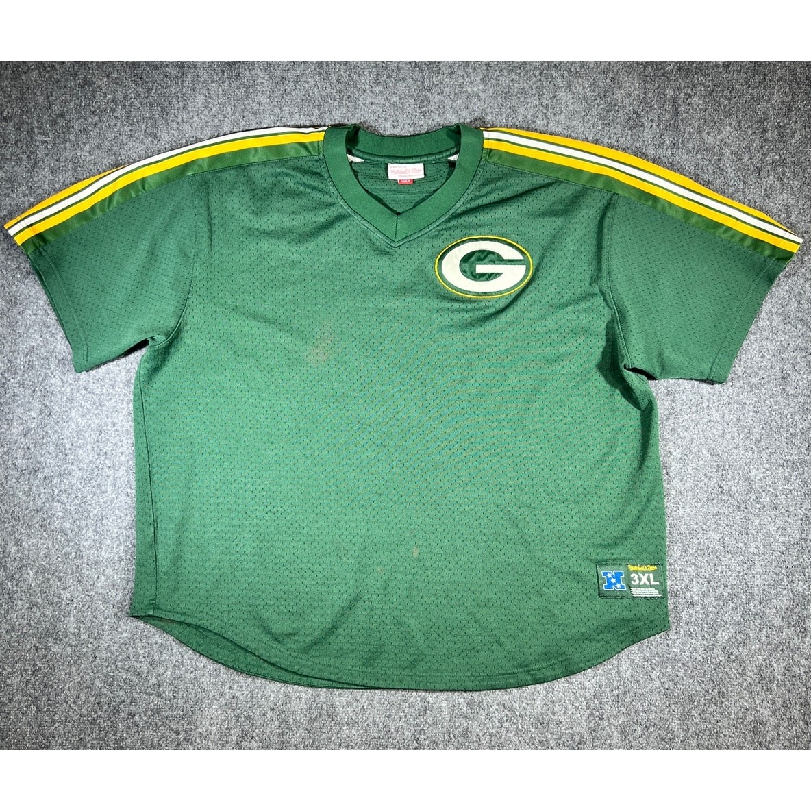 Y2K Mitchell & Ness Green Bay Packers Mesh Football Jersey 3XL Distressed