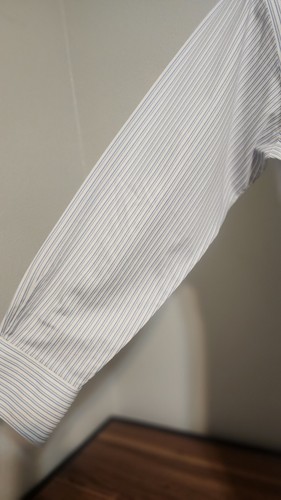 Brooks Brothers 1818 Regent S 15 1/2-32 Blanco Azul/Negro Rayas Algodón... - Imagen 5 de 6