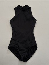 Capezio High Neck Keyhole Back Sleeveless Leotard Black Size S 63356-1, NWOT