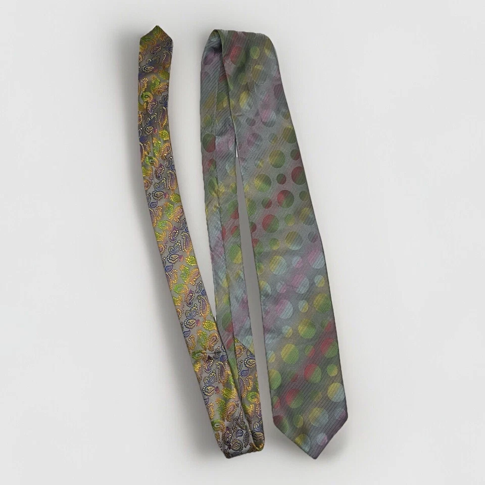 "Corbata The Big Knot de Steven Land estampado discoteca cachemir 100 % seda L 62""" Foto 3 de 4