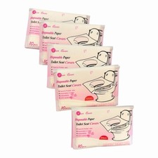 50pcs Flushable Disposable Toilet Seat Covers for Travel and Public Restrooms
