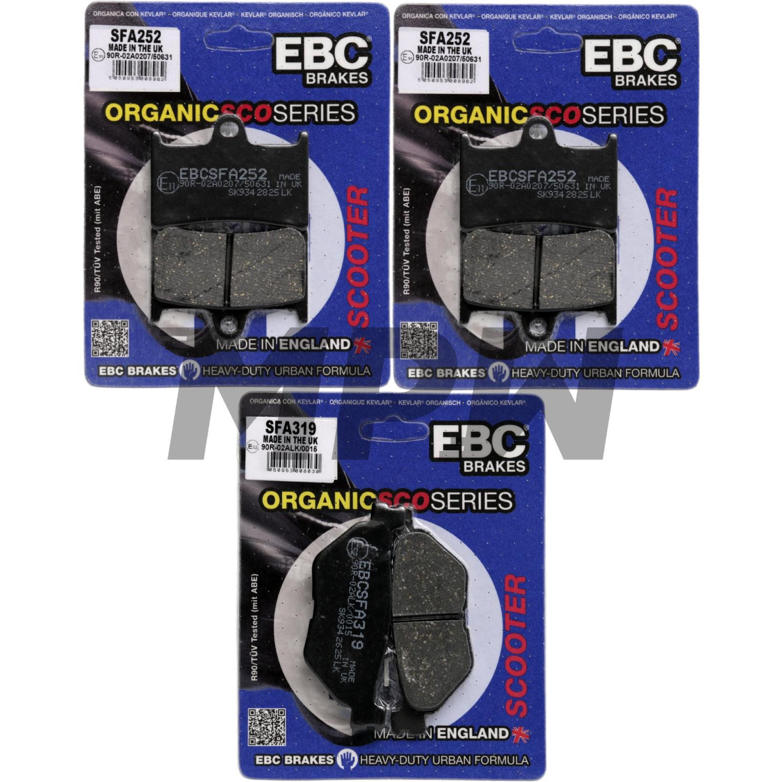 YAMAHA XP 530 T-Max 2012-2020 EBC Organic Scooter Brake Pads Front & Rear