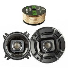 2X Polk Audio 4" 135W Coaxial Speakers Black, Enrock 14 AWG Gauge 50' Wire