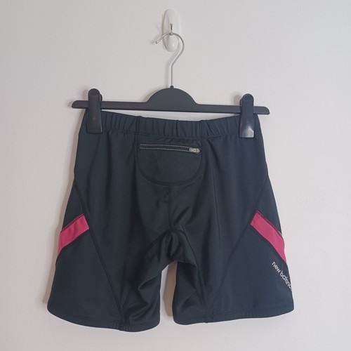 Pantalones cortos de gimnasio New Balance para mujer talla M (12-14) negros/rosa Lightning Dry en muy buena condición - Imagen 6 de 8
