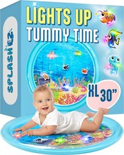 SplashEZ Lights Up Tummy Time Water Mat for Babies, 30 X-Large Baby Water Mat