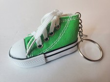 High Top Canvas Sneaker Keychain Key Ring Green Fob Holder Gym Basketball