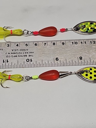 6 Fishing Lures French Blade Spin Bait hand crafted high quality materials - Picture 4 of 13