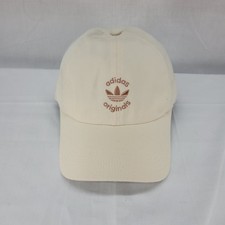 Adidas Original Unisex Baseball Cap Adjustable Strap Back Cream Gold Logo