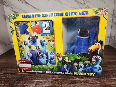 ☆SEALED☆ ~Gift Set Rio 2 w/ Plush Toy Blue-Ray|DVD|Digital