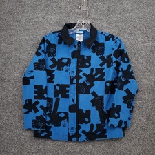 Disney Jacket Unisex Kids 7 8 Blue Full Zip Mickey Mouse All Over Print Collared