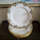 Paragon England  Set Of 6 Salad Plate Light Green Leaves Gold 