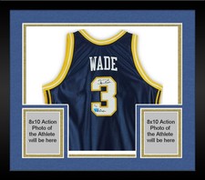Framed Dwyane Wade Marquette Signed Mitchell & Ness 2002 Jersey w/Insc LE 10/10