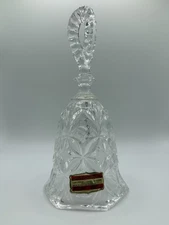 ECHT BLEIKRISTALL 24% Lead Crystal Clear Accent Dinner Bell 7” West Germany -EUC