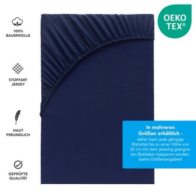 Spannbettlaken Jersey 100% Baumwolle   Spannbetttuch 8 Größen 32 Farben