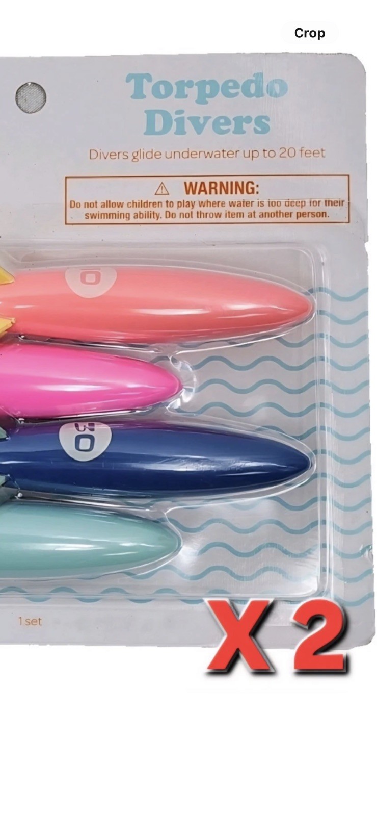 2 new SUN SQUAD Torpedo Divers Swimming Pool Toy Diving Toy (2 Pcks Of 4 