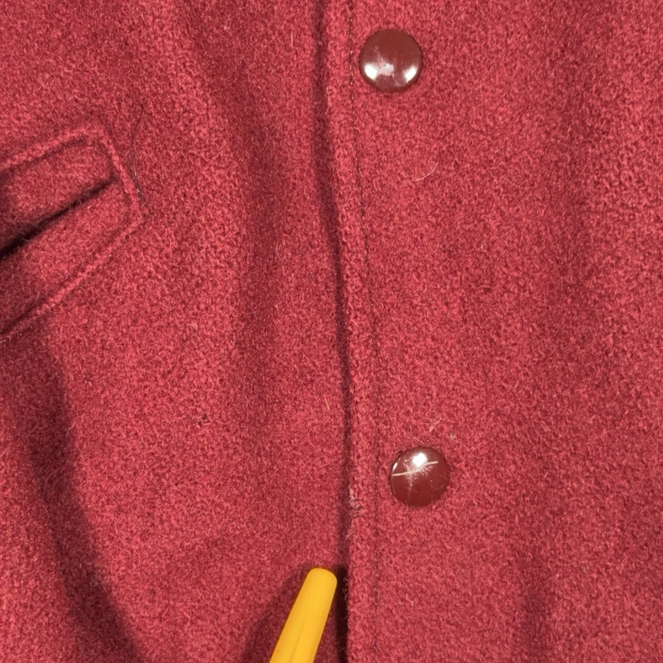 Chaqueta Universitaria DeLong Lettermans 36 De Colección Rojo Naranja Amarillo Lana Fútbol EE. UU. Foto 2 de 4