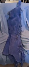 Blue Fringe Western Riding Chaps lg. Preowned