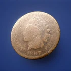 1867 Indian Head Penny One Cent Coin 1c Well Circulated