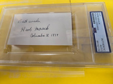 HERB MAACK SIGNED CUT PSA DNA COLUMBIA UNIVERSITY 1939 HC RHODE ISLAND RAMS