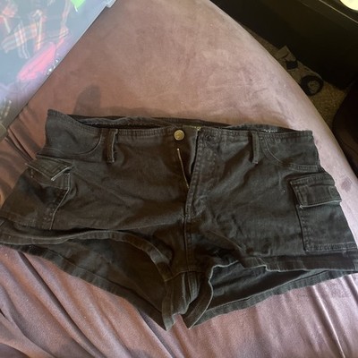 Wild Fable Women's Black Denim Shorts Low Rise Distressed Size 16