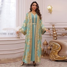 Muslim Dress for Women Abaya Islamic Kaftan Jalabiya Dubai Prayer Size 4-20 New
