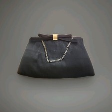 Vintage After Five USA Black Evening Bag, Purse, Clutch w/ Zip Change Purse