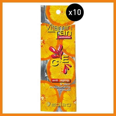 10 x 10ml Soleo Vitamin Tan Activator C+E Anti Aging & Skin Moisturizing Formula