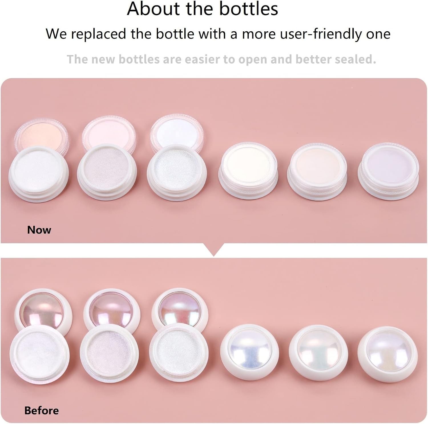 Artdone 6pcs Chrome Nail Powder White Pearl Unicorn Aurora powder 