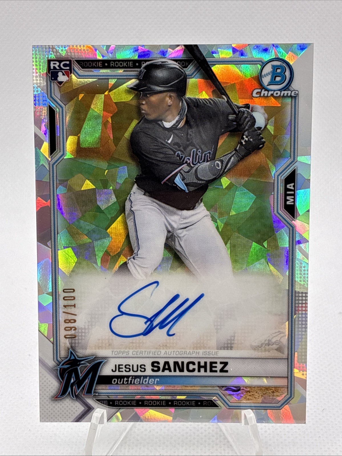 2021 Bowman Chrome - Jesus Sanchez Rookie Auto Atomic Refractor /100