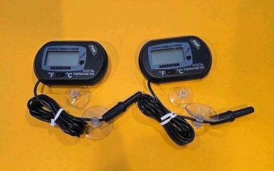 2 Pack Aquarium Thermometer Digital Reptile Fish Tank Water Temperature 2pcs