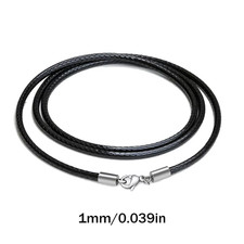 40-65Cm 1-3Mm Waterproof Braided Leather Necklace Cord Waxed Rope Stainless Stee