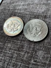Lot Of 2 1964 Kennedy Half Dollars. 90% Silver. Collectors Special! Toned B/U