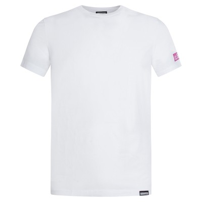 T-shirt Dsquared2 Homme - Manches Courtes Blanc - Logo Sur Manche - Neuf Avec étiquettes 2024