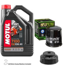 ZX1000 ZX10R Motul 7100 10w40 4L Oil Filter Kit Kawasaki 2022 Inc Wrench