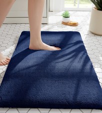 Bathroom Rugs Thick Memory Foam Soft Plush NonSlip Washable Navy Blue 24x17