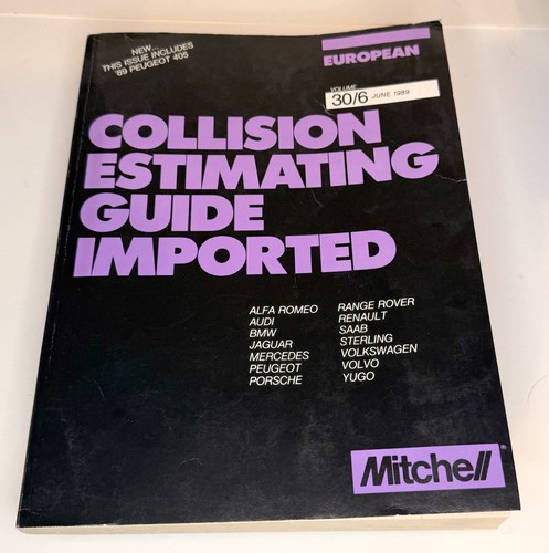 Mitchell European VW Audi BMW Collision Estimating Guide Domestic June 1989 30/6