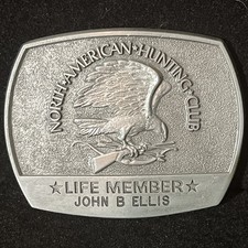 Vintage 1981 North American Hunting Club Belt Buckle-Life Time Member