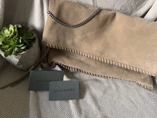 Suede Fold-Over 2Way bag clutch or Shoulder Bag