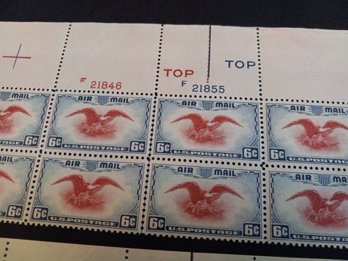 US Scott # C23 - Top Plate Block of 10 x 2 - MNH & MLH - Free Shipping! (LF034) - Bild 2 von 6