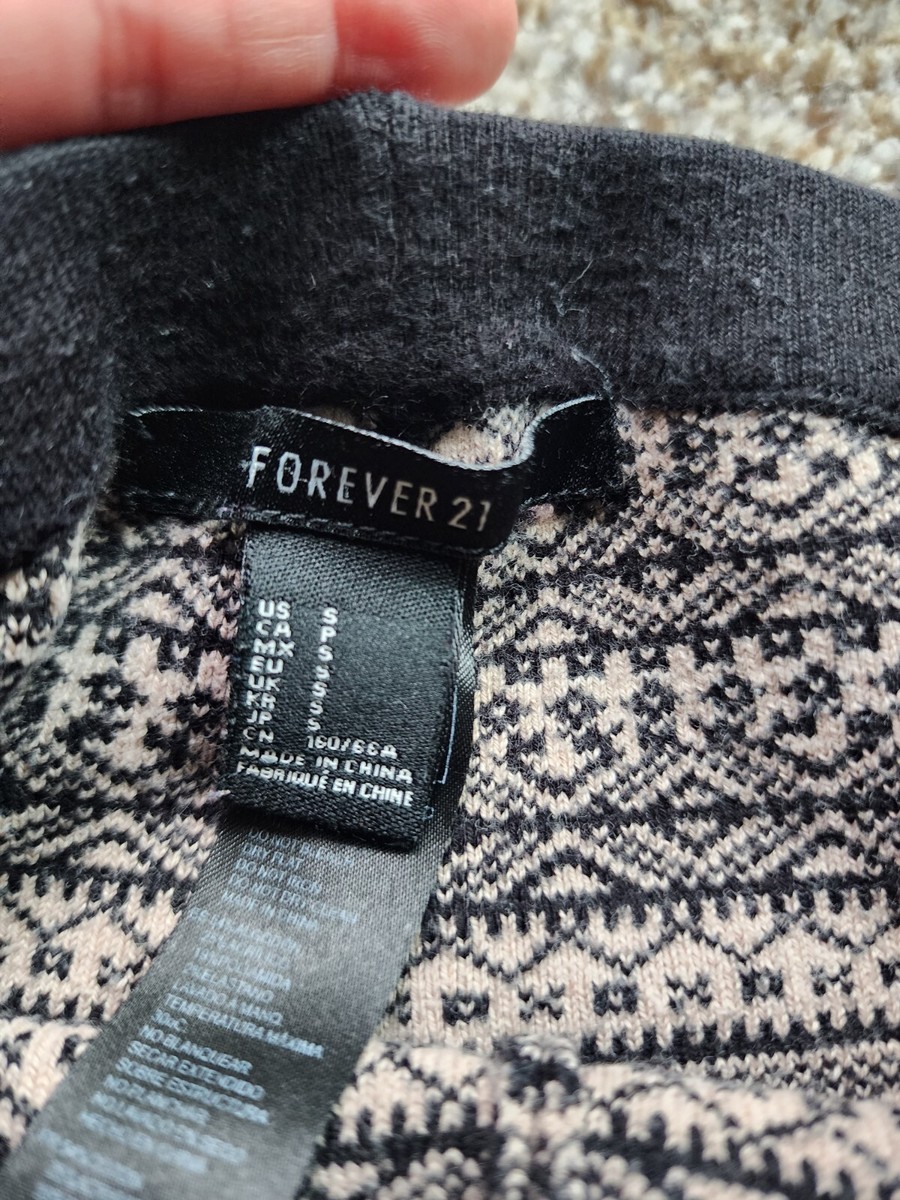 【Y】 FOREVER 21 Black Beige Aztec Print Leggings Pants Women Size S | eBay